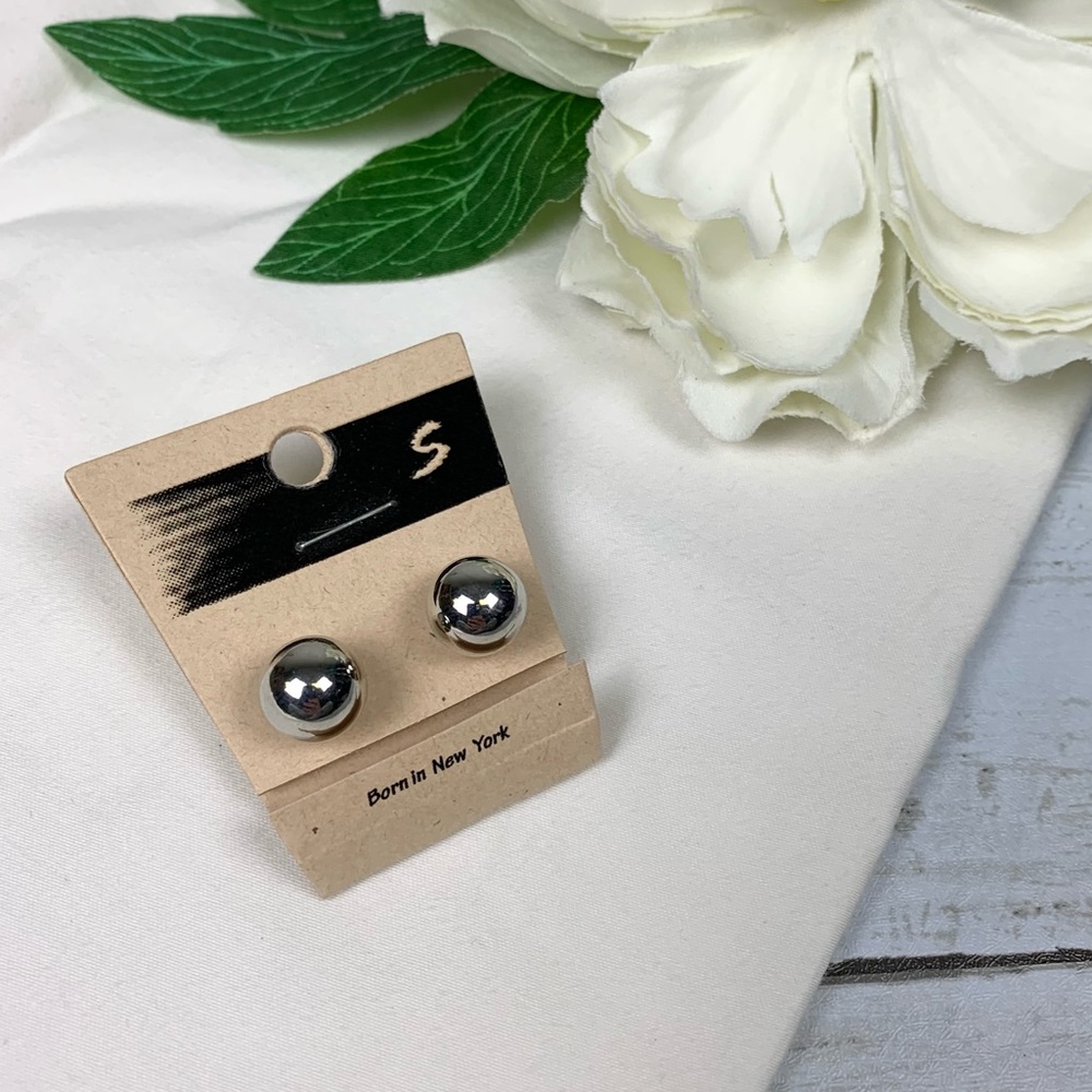 NEW Vintage Silver Ball Stud Earrings